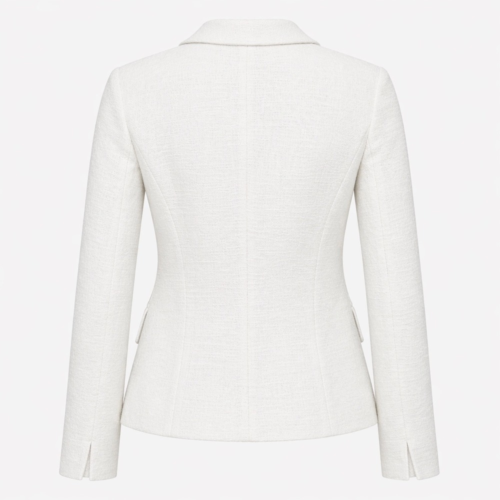 Armani Collezioni Womens Off White Textured 4 Button Blazer Jacket Size 4 RMG05J - Picture 4 of 4